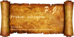 Prekop Julianna névjegykártya